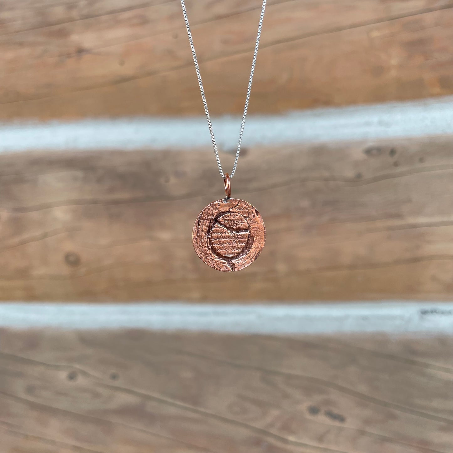 Copper Circle Impression Necklace
