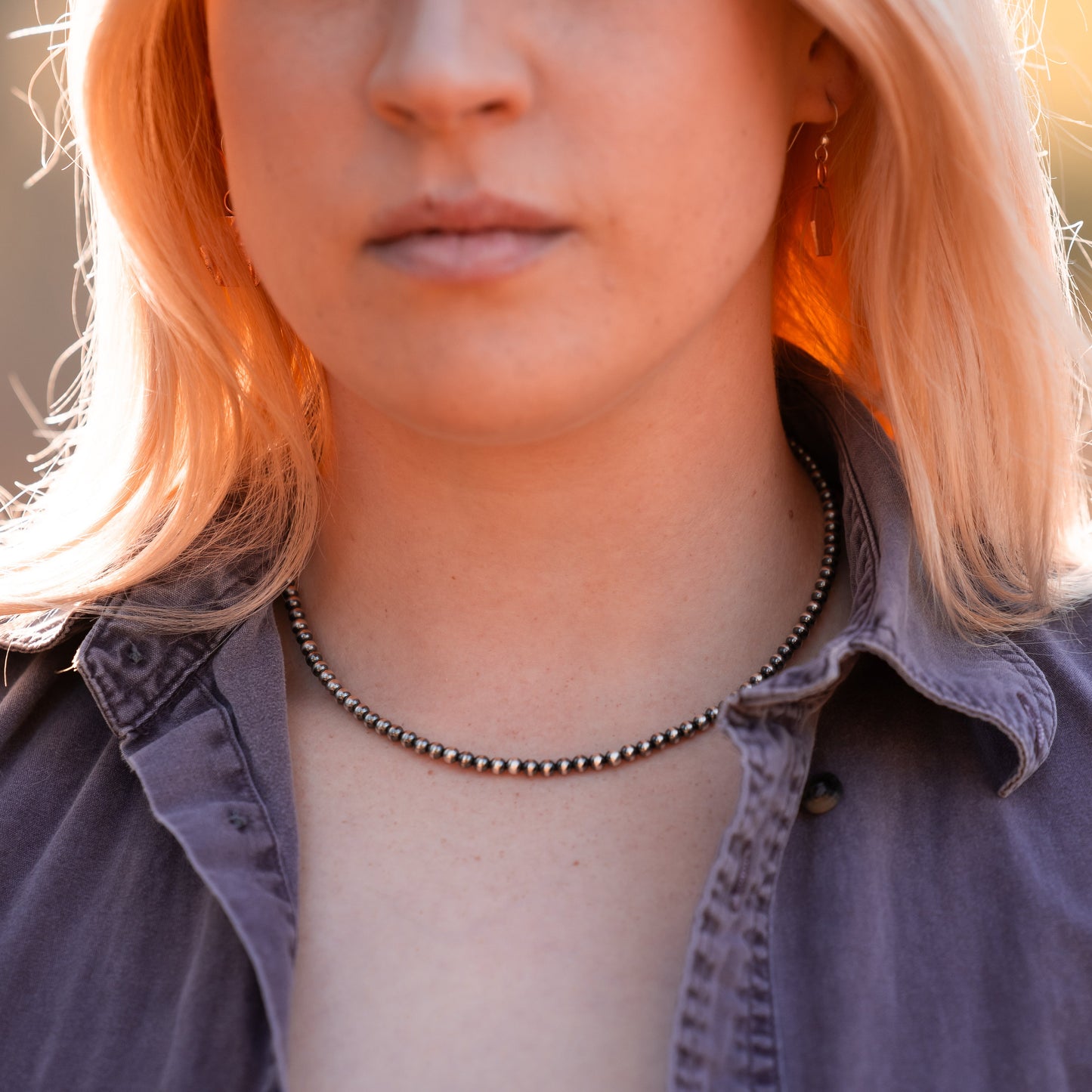 Silver Beaded Necklace