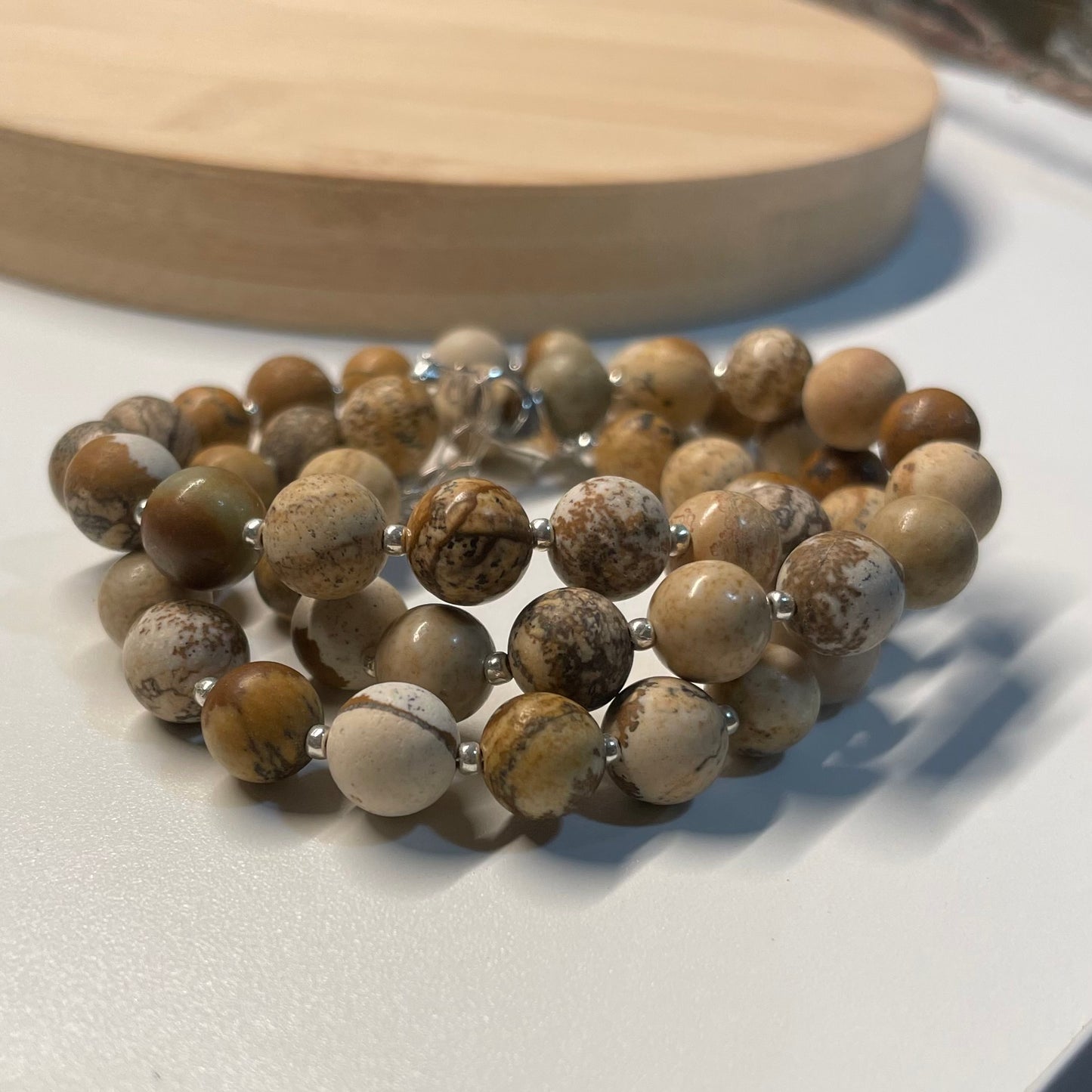 Picture Jasper Round Beaded Necklace