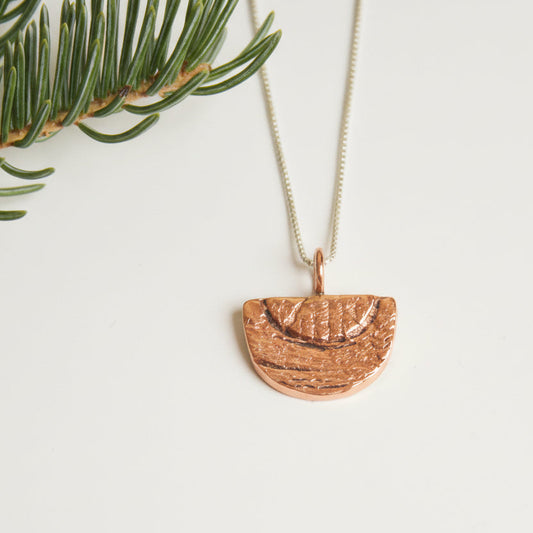 Copper Semicircle Impression Necklace