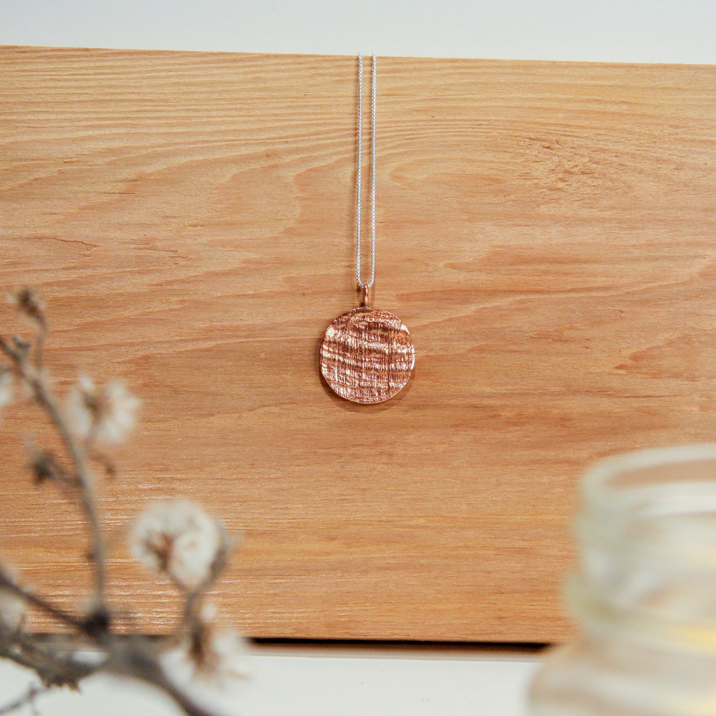 Copper Circle Impression Necklace