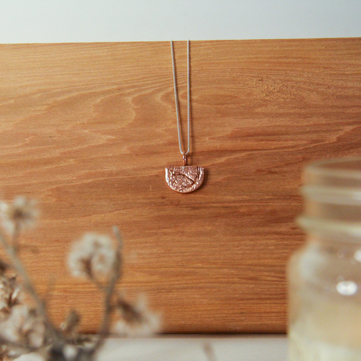 Copper Semicircle Impression Necklace