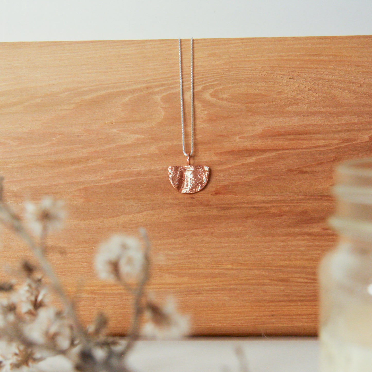 Copper Semicircle Impression Necklace