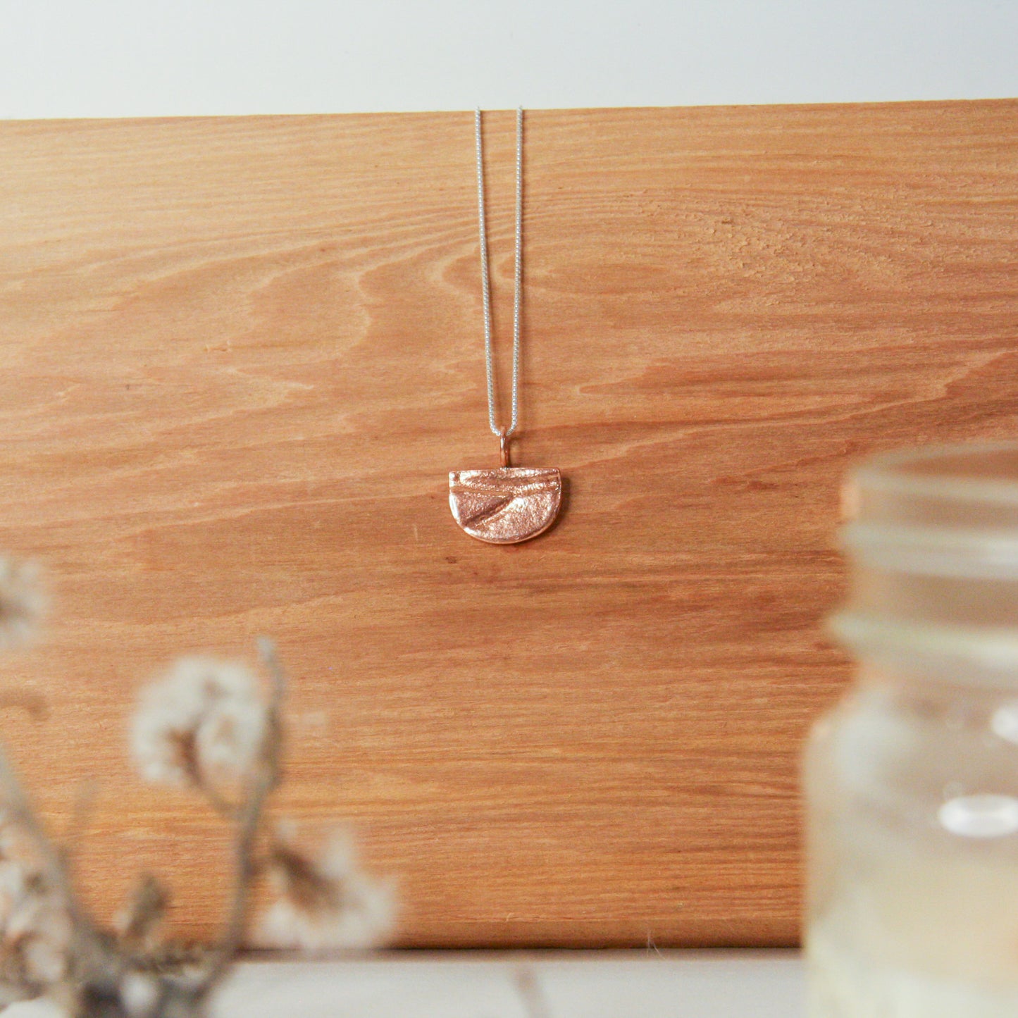 Copper Semicircle Impression Necklace