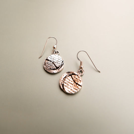 Silver Circle Impression Earrings
